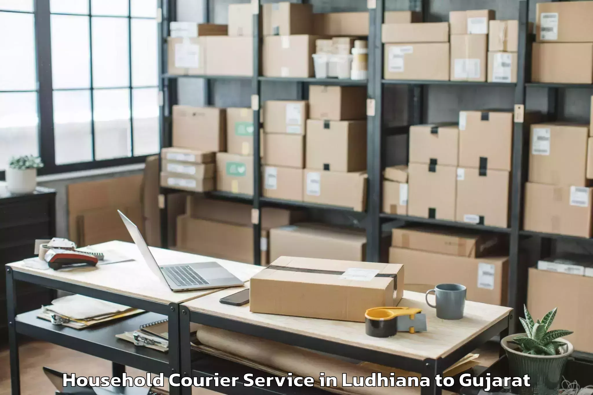 Top Ludhiana to Crystal Mall Rajkot Household Courier Available